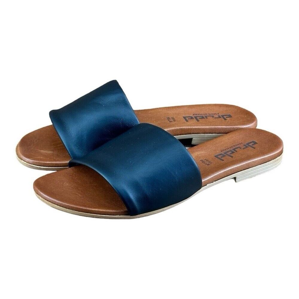 Drudd Leather Black Sandals Women's Shoe Slides made in Italy